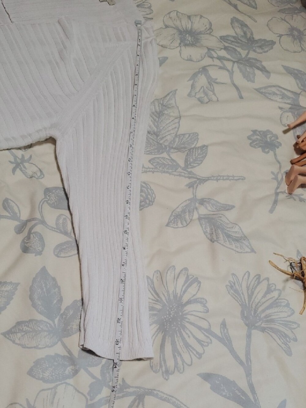 Talbots White Open-Front Ribbed Cardigan - Picture 7 of 9